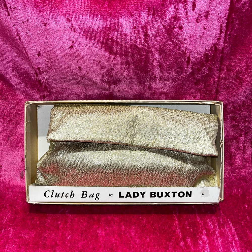 Vintage 50s deadstock Lady Buxton metallic lamé mini clutch